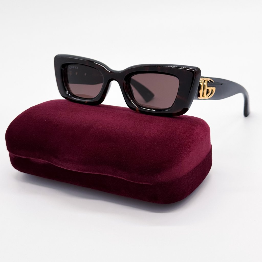 New Gucci Gg1827s 002 Women Dark Havana Sunglasses Gucci